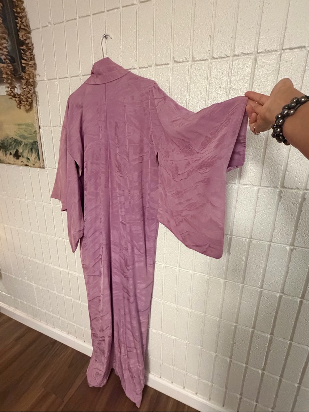 Vintage Pink Silk Kimono